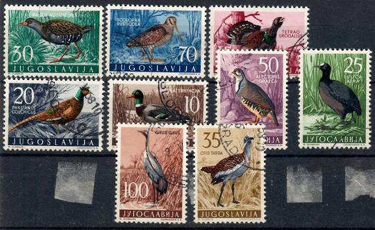 YUGOSLAVIA 1958 Game Birds. Set of 9. - 21639 - FU