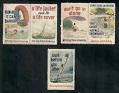 NEW ZEALAND 1955 Stop Drowning Five values including two pairs. - 21677 - Cinderellas