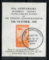 NEW ZEALAND 1988 60th Anniversary of the First Blenheim to Sydney Flight. Miniature sheet. Imperforate. - 21689 - VFU