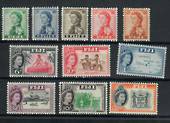 FIJI 1959 Elizabeth 2nd Definitives. Set of 13 less the 8d and the 4/-. - 21720 - Mint