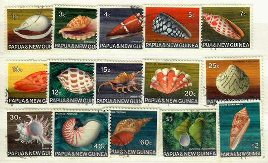 PAPUA NEW GUINEA 1968 Definitives Shells. Set of 15. - 21755 - FU