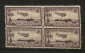 NEW ZEALAND 1935 Airmail 3d Violet. Block of 4 with very light roller cancel. - 21819 - Used