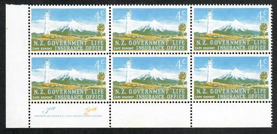 NEW ZEALAND 1969 Life Insurance 4c Cape Egmont on Vertical Mesh Chalky Paper with Dull PVA Gum. Plate Blocks (of six each) 32 an