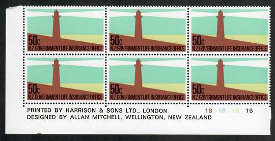 NEW ZEALAND 1981 Life Insurance. Set of 6 in Plate Blocks of 6. Plate 1B1B1B1B. - 21842 - UHM