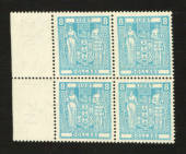 NEW ZEALAND 1967 Arms $8 Light Blue. Watermark Sideways. Perf 14 comb. Block of 4. - 21847 - UHM