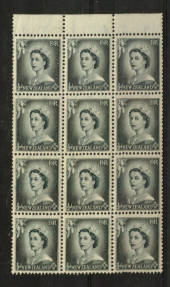 NEW ZEALAND 1953 Elizabeth 2nd Definitive ½d Grey in block of 12. - 21855 - UHM