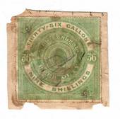 NEW ZEALAND 1885 Beer Duty Label 9/- (36 Gallons) in good condition. Stained badly and two very small holes If (it could be) soa