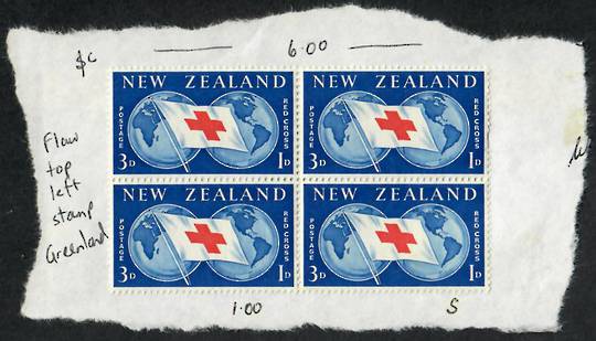 NEW ZEALAND 1963 Red Cross. Block of 4 with the "Greenland" flaw. - 21890 - Mint