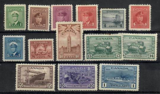 CANADA 1942 War Effort. Set of 14. - 21914 - Mint