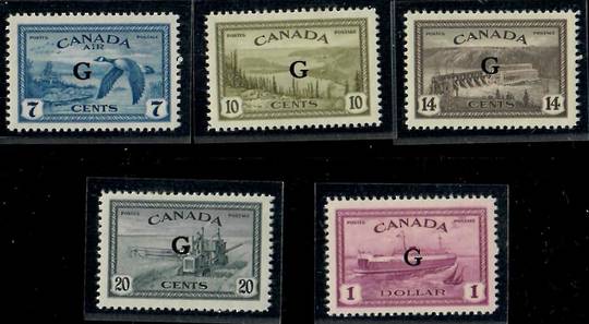 CANADA 1950 Peace Reconversion Officials. 5 values. Excluding the 50c. - 21917 - UHM