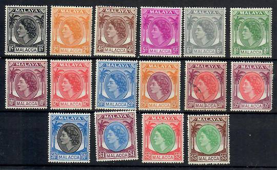 MALACCA 1954 Elizabeth 2nd Definitives. Set of 16. - 21974 - Mint