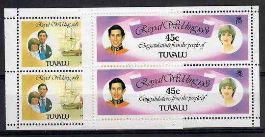 TUVALU 1981 Royal Wedding of Prince Charles and Lady Diana Spencer. Set of 2 in booklet panes. - 22015 - UHM