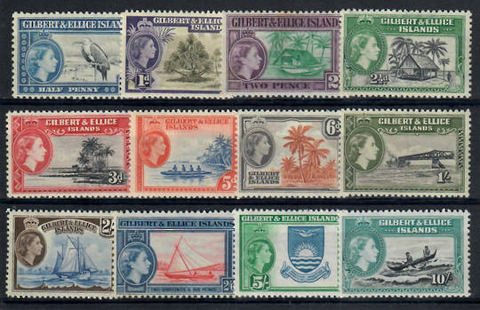 GILBERT & ELLICE ISLANDS 1956 Elizabeth 2nd Definitives. Set of 12. - 22036 - UHM