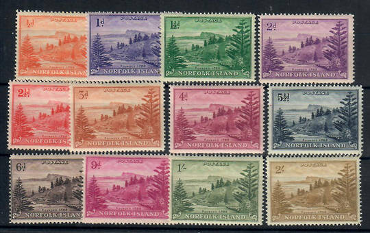 NORFOLK ISLAND 1947 Definitives. Original set of 12 on the "toned paper" as described in the catalogue. - 22043 - UHM