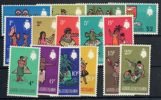GILBERT & ELLICE ISLANDS 1968 Definitives. Set of 15. - 22044 - UHM