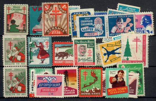 USA Selection of TB Seals on card. (30). - 22053 - Cinderellas