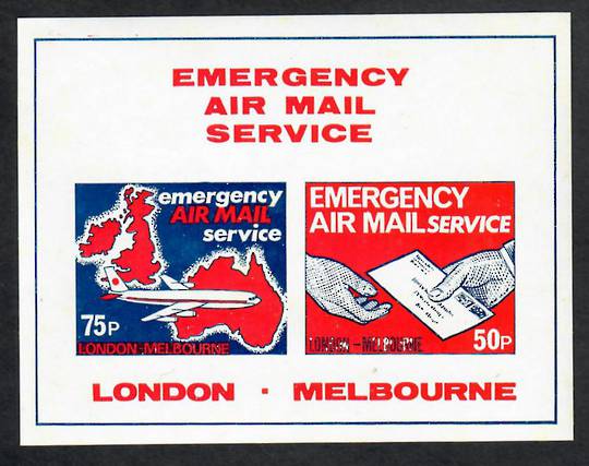 GREAT BRITAIN London to Melbourne Emergency Airmail Service. Imperf miniature sheet. - 22055 - Cinderellas