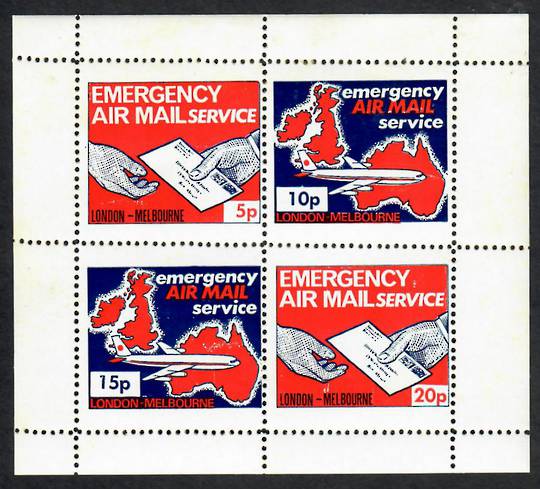GREAT BRITAIN London to Melbourne Emergency Airmail Service. Miniature sheet. - 22057 - UHM
