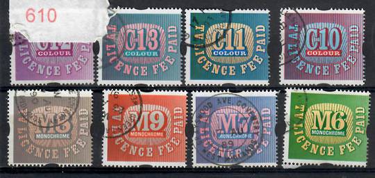 GREAT BRITAIN 1990 TV Licence Fee Paid. Set of 8. - 22063 - Cinderellas