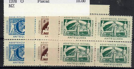 SPAIN Antequera Asiatencia Social. Set of 3 in blocks of 4. - 22070 - UHM