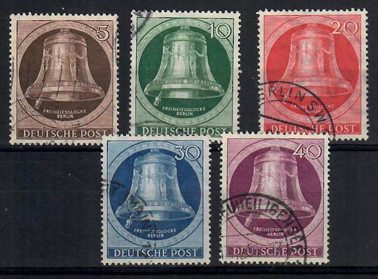 WEST BERLIN 1951 Freedom Bell. Clapper to the left. Set of 5. - 22090 - VFU