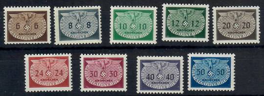 GERMAN OCCUPATION OF POLAND 1940 Official. Set of 9. - 22104 - Mint