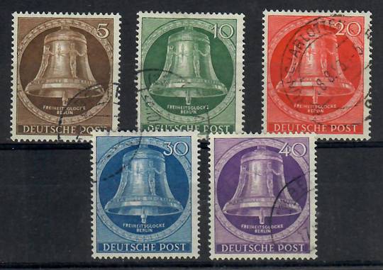 WEST BERLIN 1953 Freedom Bell Clapper in the centre. Set of 5. - 22107 - VFU