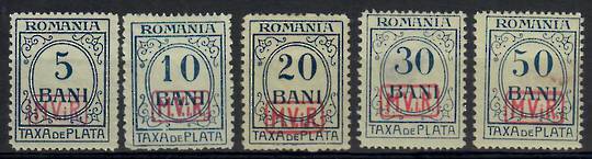 GERMAN OCCUPATION of ROMANIA 1918 Postage Due. Set of 5. - 22115 - Mint