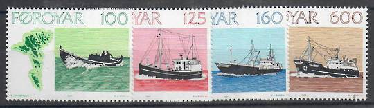 FAROE ISLANDS 1977 Fishing Vessels. Set of 4. - 22178 - UHM