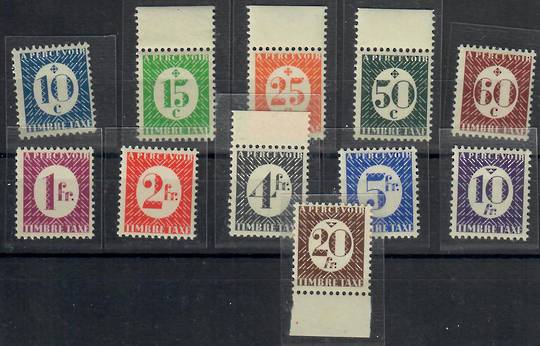 FRENCH COLONIES Committee of National Liberation 1945 Postage Due. Short set of 11 values missing the 50fr Green. - 22301