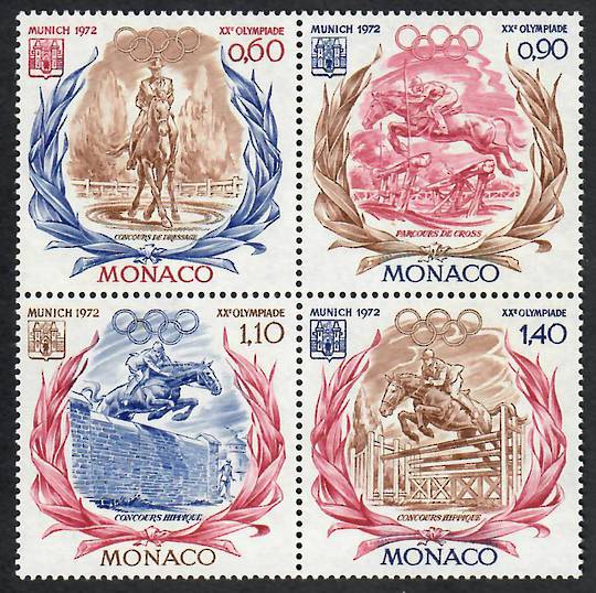 MONACO 1972 Olympics. Block of 4. - 22302