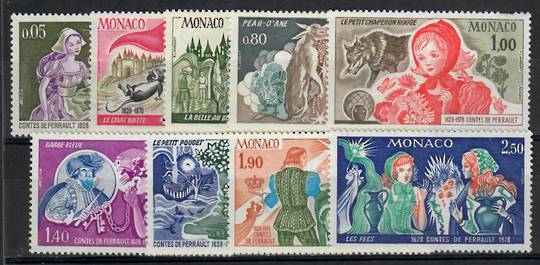 MONACO 1978 350th Anniversary of the Birth of Charles Perrault. Set of 9. - 22308