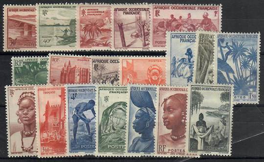 FRENCH WEST AFRICA 1947 Definitives. Set of 19. - 22324 - Mint