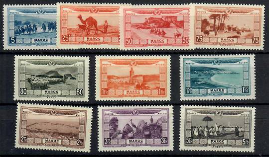FRENCH MOROCCO 1928 Air Flood Relief Fund. Set of 11. - 22329 - Mint