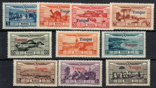 FRENCH Post Offices in TANGIER 1928 Air Flood Relief Fund. Set of 10. - 22330 - Mint