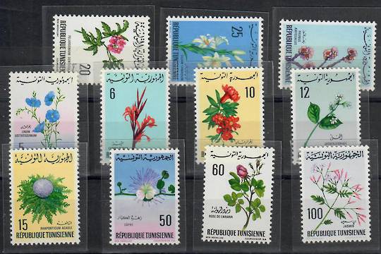 TUNISIA 1968 Definitives Flowers. Set of 11. - 22332 - UHM
