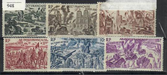 FRENCH WEST AFRICA 1946 From Chad to the Rhine. Set of 6. - 22353 - UHM