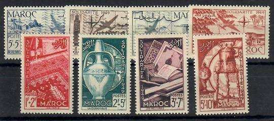 FRENCH MOROCCO 1950 Solidarity Fund. Set of 8. Very lightly hinged. - 22355 - LHM