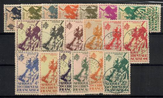 FRENCH WEST AFRICA 1945 Definitives. Set of 19. Very fine. - 22361 - VFU