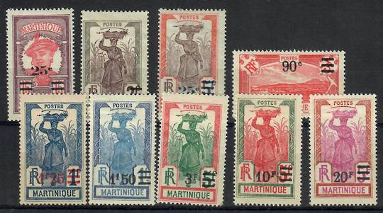 MARTINIQUE 1924 Surcharges. Set of 9. - 22371 - Mint