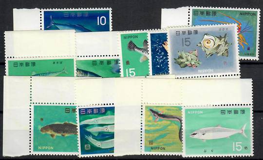 JAPAN 1966 Fish. 11 of the 12 values. Missing a 10c. - 22376 - UHM