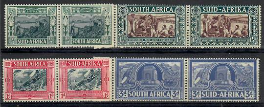 SOUTH AFRICA 1938 Voortrekker Centenary Memorial Fund. Set of 4 in joined pairs. - 22431 - LHM
