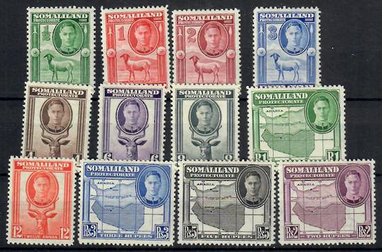 SOMALILAND PROTECTORATE 1938 Geo 6th Definitives. Set of 12. - 22437 - Mint