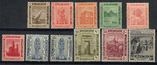 EGYPT 1921 Definitives. Set of 12 except for the 2m Green (cat £2). - 22449 - LHM