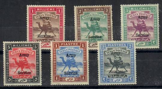 SUDAN 1906 Army Service Overprints. Six of the values all in excellent condition. Excludes the two high values and the 1m Type A