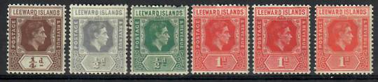 LEEWARD ISLANDS 1938 Geo 6th Definitives The 3 low values identified in different shades. 7 stamps. Ask for a scan. - 22478 - LH