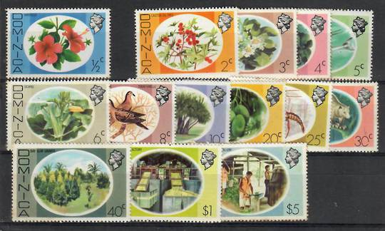 DOMINICA 1975 Elizabeth 2nd Definitives. Short set of 12. Includes high values except the $10. - 22480 - UHM