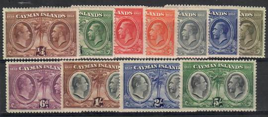 CAYMAN ISLANDS 1932 Centenary of the Assembly of Justices and Vestry. Set of 11 to the 5/- . Light hinge remains but clean and n
