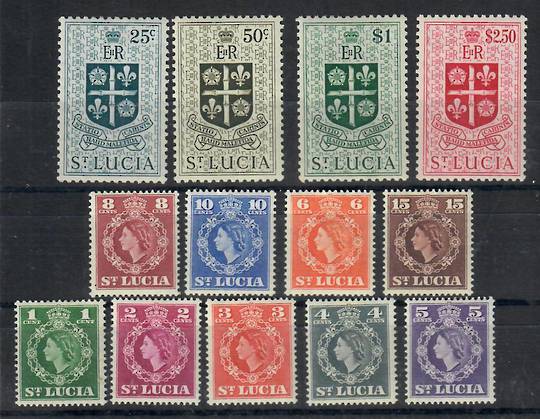 ST LUCIA 1953 Elizabeth 2nd Definitives. Set of 13. - 22497 - LHM