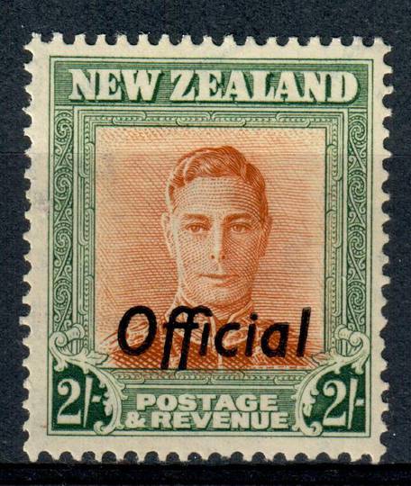 NEW ZEALAND 1938 Geo 6th Official 2/- Green and Brown. - 225 - UHM